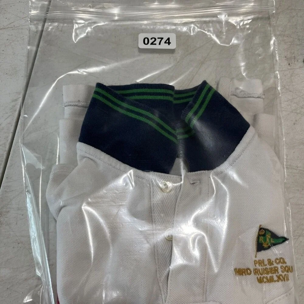 Polo Ralph‎ Lauren Shirt Boys 4 Youth White Sailing Third Cruiser Squadron Rugby